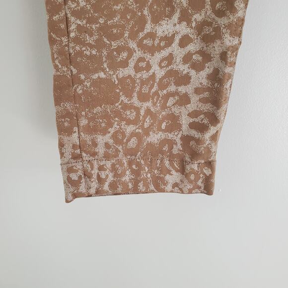 Slim-Sation By Multiples Straight Leg Leopard Print Pants Size 12 - Picture 5 of 8